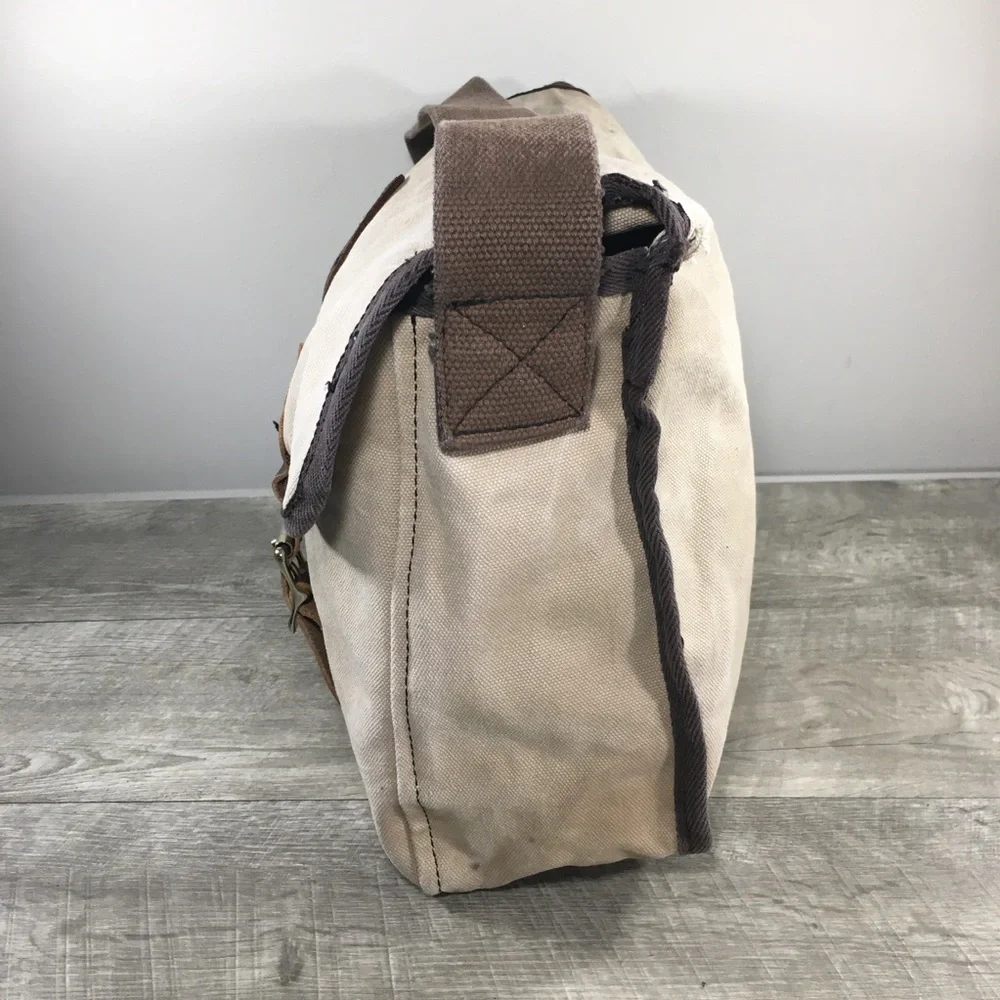 Duluth Pack Safari Travel Briefcase Tan Canvas Book Laptop Bag Business Everyday